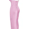 Robe longue corset Charmaine rose