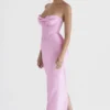 Robe longue corset Charmaine rose