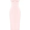 Robe longue corset « Stefania » couleur pêche