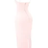 Robe longue corset « Stefania » couleur pêche