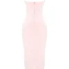 Robe longue corset « Stefania » couleur pêche
