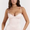 Robe longue corset « Stefania » couleur pêche