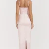 Robe longue corset « Stefania » couleur pêche