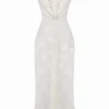 Robe longue à dos en dentelle florale crème Seren Vintage