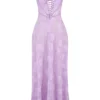 Robe longue à dos en dentelle florale Seren Orchid