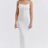 Robe longue en maille blanche Myla