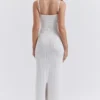 Robe longue en maille blanche Myla