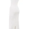Robe longue en maille blanche Myla