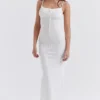Robe longue en maille blanche Myla