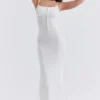 Robe longue en maille blanche Myla
