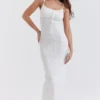 Robe longue en maille blanche Myla