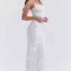 Robe longue en maille blanche Myla