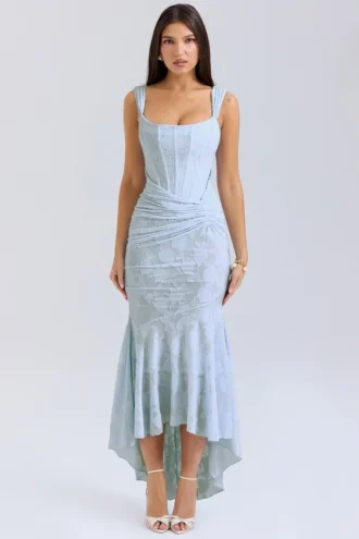 Robe longue à fleurs Cesca Bluebell