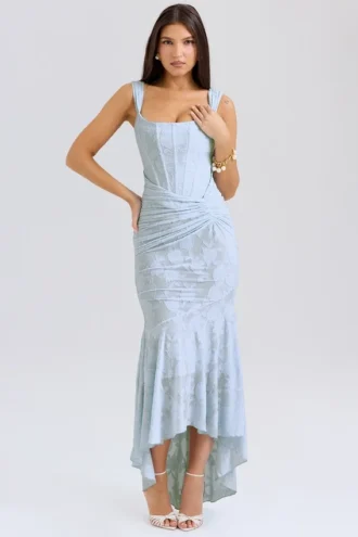 Robe longue à fleurs Cesca Bluebell