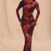 Robe longue à fleurs romantique Lanetta