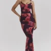 Robe longue à fleurs romantique Nalini