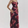 Robe longue à fleurs romantique Nalini