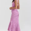 Robe longue à fleurs rose « Cesca »