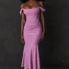 Robe longue à fleurs rose « Cesca »