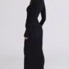 Robe longue à manches flûte Mila noire