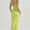 Robe longue à volants Pixie Lime