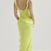 Robe longue à volants Pixie Lime