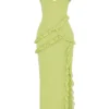 Robe longue à volants Pixie Lime