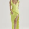 Robe longue à volants Pixie Lime