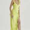 Robe longue à volants Pixie Lime