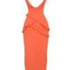 Robe longue à volants Pixie orange flamme