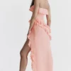 Robe longue à volants Sarina couleur abricot