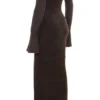 Robe à épaules dénudées en maille Lucena Espresso