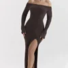 Robe à épaules dénudées en maille Lucena Espresso